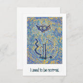 猫の顔がボロボロだった私のカード サンキューカード (正面/裏面)