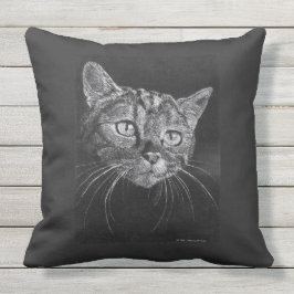 猫の顔のスケッチ クッション