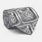 猫の顔のスケッチ ネクタイ (ロール)