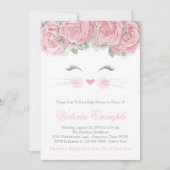 猫の顔のベビーシャワー 招待状 (正面)