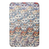 猫の顔の六角形パターン バスマット (正面縦)