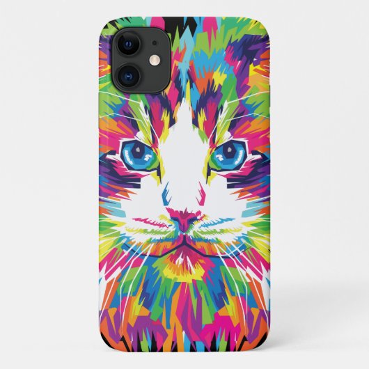 猫の顔の幾何学プリズムデザイン-32453 Case-Mate iPhoneケース (裏面)