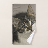 猫の顔の浴室タオルセット バスタオルセット (ハンドタオル)