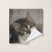 猫の顔の浴室タオルセット バスタオルセット (ウォッシュタオル)