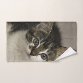 猫の顔の浴室タオルセット バスタオルセット (ハンドタオル)