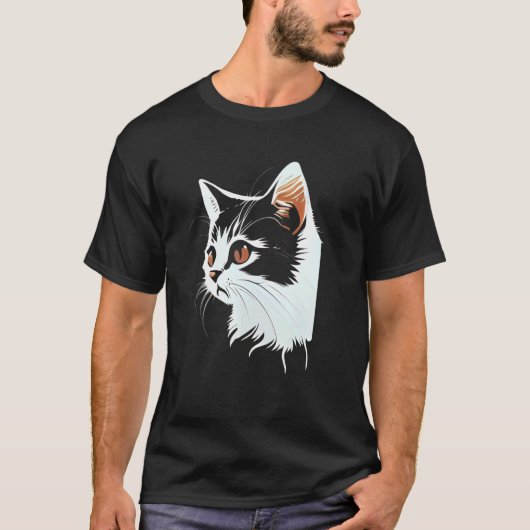 猫の顔の猫 Tシャツ (正面)