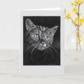 猫の顔の白いカードです。 カード (黄色い花)