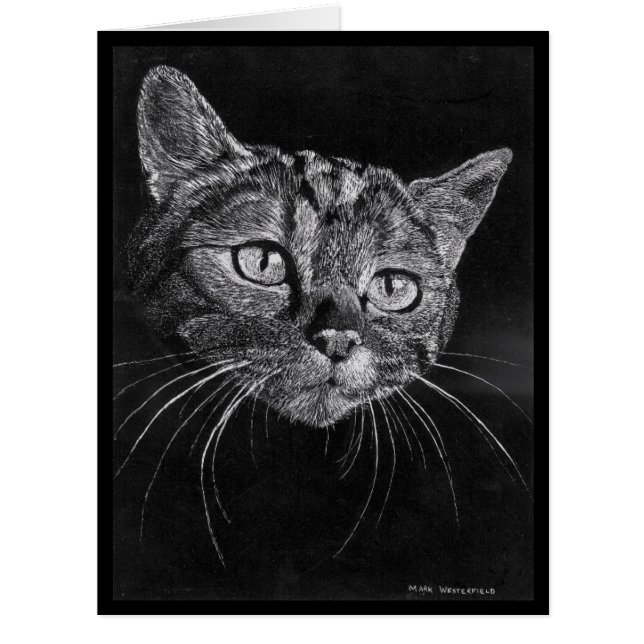 猫の顔の空白のなカード (正面)