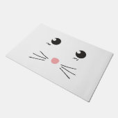 猫の顔の線画 ドアマット (アングル)