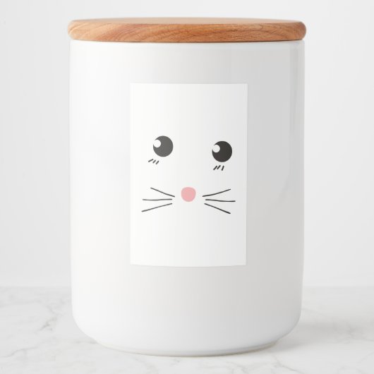 猫の顔の線画 フードラベル (正面)
