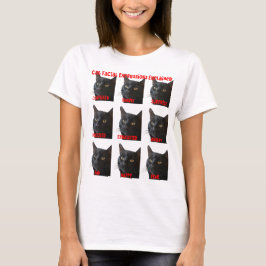 猫の顔の表情の解説チャート カットアウト Tシャツ