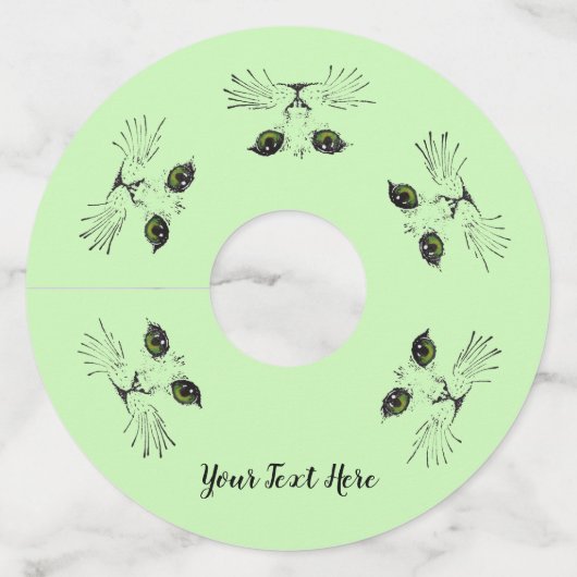 猫の顔の輪 ワイングラスタグ (正面)