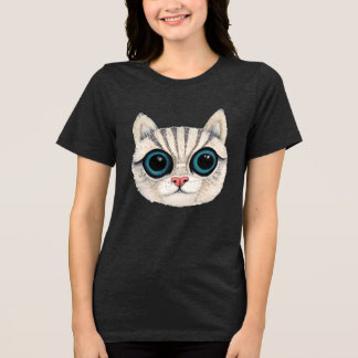 猫の顔をしたレディースTシャツ トライブレンドＴシャツ