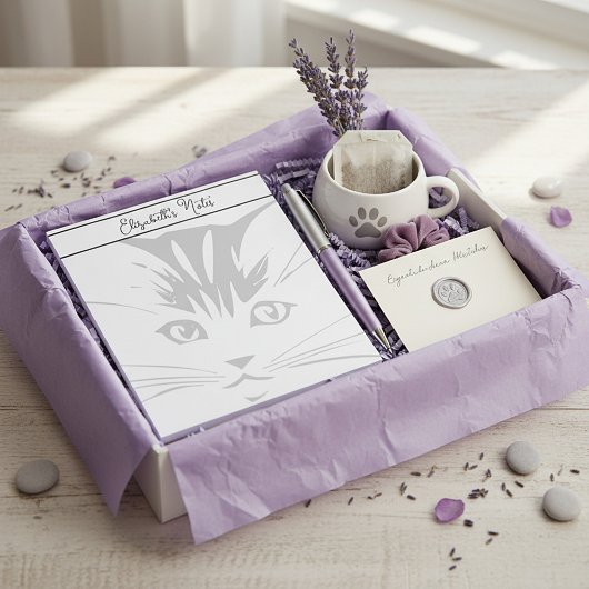 猫の顔をカスタマイズ ノートパッド