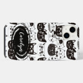 猫の顔パターン iPhoneケース (裏面横)
