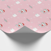 猫の顔マスクとトイレ紙クリスマス2020 ラッピングペーパー (角)