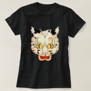 猫の顔歌川吉富士浮世絵 Tシャツ