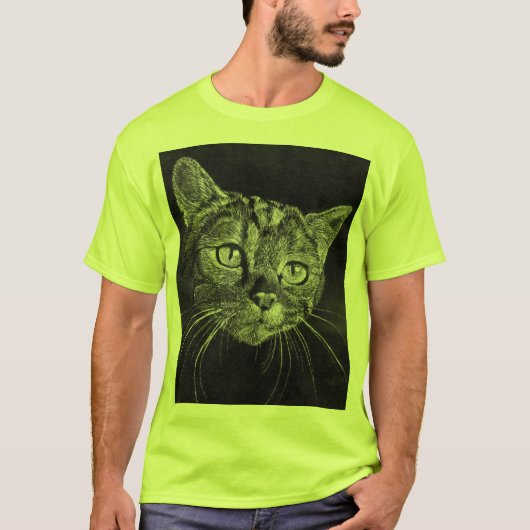猫の顔私の高等学校のスケッチ Tシャツ (正面)