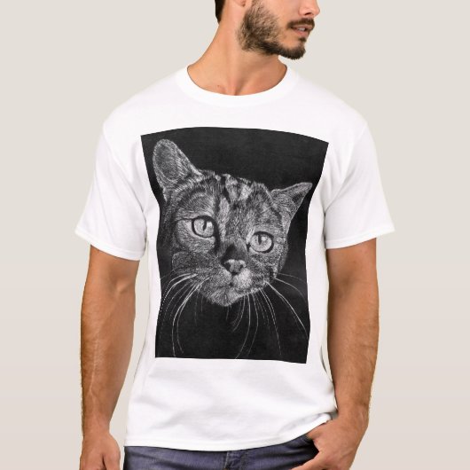 猫の顔私の高等学校のスケッチ Tシャツ (正面)