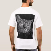猫の顔私の高等学校のスケッチ Tシャツ (裏面)