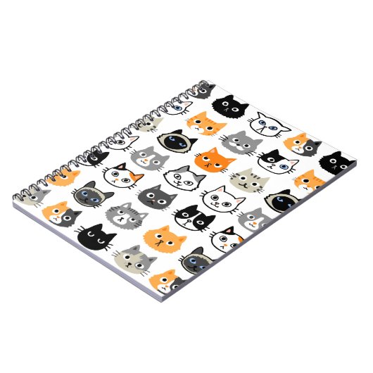 猫の顔|かわいい、おもしろい悩まされた猫たち ノートブック (左側)