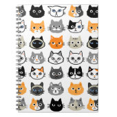 猫の顔|かわいい、おもしろい悩まされた猫たち ノートブック (正面)