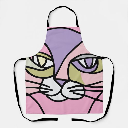 猫の顔 エプロン (正面)