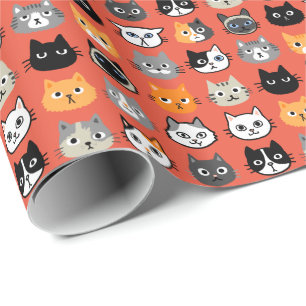 猫の顔 カッコいい KITTY Cat Lover's ラッピングペーパー
