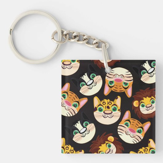 猫の顔 キーホルダー (正面)