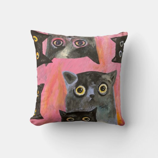 猫の顔 クッション (正面)