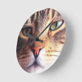 猫の顔 ラウンド壁時計 (傾斜)