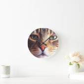 猫の顔 ラウンド壁時計 (ホーム)