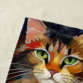 猫の顔 動物 アート ビーチタオル (インサイチュ)