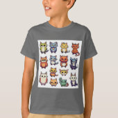 猫の顔 Tシャツ (正面)