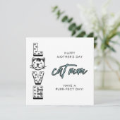 猫の願いからのお母さんの青い幸せ カード (スタンド正面)