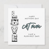 猫の願いからのお母さんの青い幸せ カード (正面)