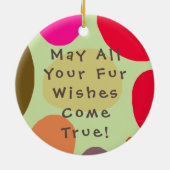 猫の願い、毛皮のクリスマス、メリークリスマス猫の愛 セラミックオーナメント (裏面)