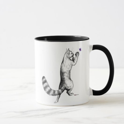 猫の飛び跳ね マグカップ (右)