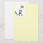 猫の飛び跳ね 便箋 (正面/裏面)