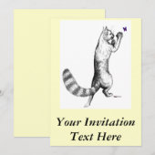 猫の飛び跳ね 招待状 (正面/裏面)