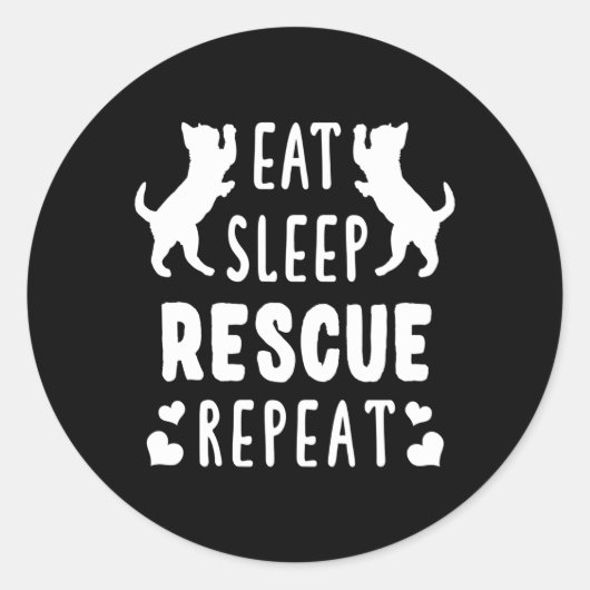 猫の食べアドオプションのための睡眠レスキューの繰り返し子猫 ラウンドシール (正面)