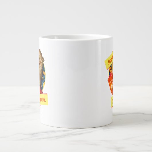 猫の食べ物のパフ ジャンボコーヒーマグカップ (正面)