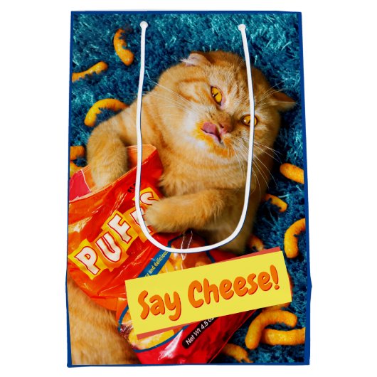 猫の食べ物のパフ ミディアムペーパーバッグ (裏面)