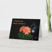 猫の食べ誕生日 カード (正面)