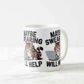 猫の飼い主が猫の救済ママとパパを誓うかもしれない コーヒーマグカップ (正面右)