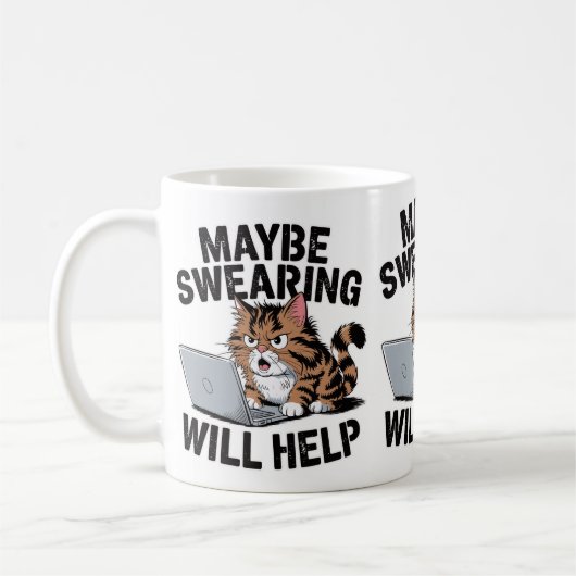 猫の飼い主が猫の救済ママとパパを誓うかもしれない コーヒーマグカップ (左)