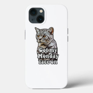 猫の飼い主さんと猫好きのための面白い猫のミーム iPhone 13ケース