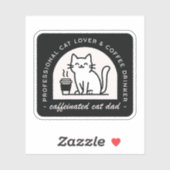 猫の飼い主でコーヒー好きの面白いデザイン シール (シート)