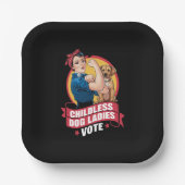 猫の飼い主で子供のいない女性達が犬に投票する　〜わんこよ永遠に〜 ペーパープレート (正面)