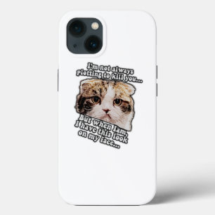 猫の飼い主と猫好きのためのうんざり猫ミーム iPhone 13ケース
